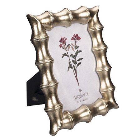 PORTA RETRATO BAMBOO EM RESINA L10XA15CM COR OURO
