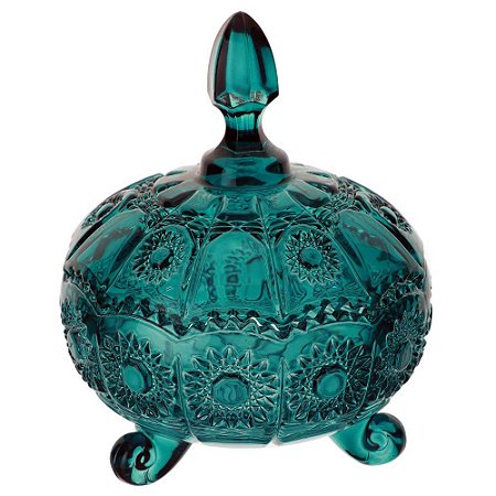 POTICHE VERSAILLES EM CRISTAL D11XA14CM VERDE ESMERALDA