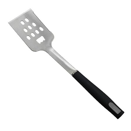 ESPATULA EASY GRILL PARA CHURRASCO EM ACO INOX COM CABO EM PLASTICO A42,5CM COR PRETO
