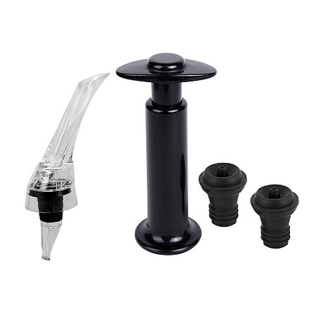 JOGO COM 4 ACESSORIOS PARA VINHO MASTERS EDITION L17,5XP4,5XA19CM