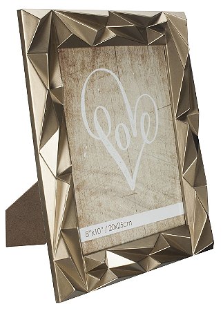 PORTA RETRATO FOLDED EM PLASTICO 20X25CM DOURADO