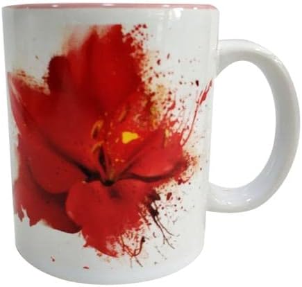CANECA LIQUID FLOWER LIRIO EM PORCELANA 300ML COR ROSA