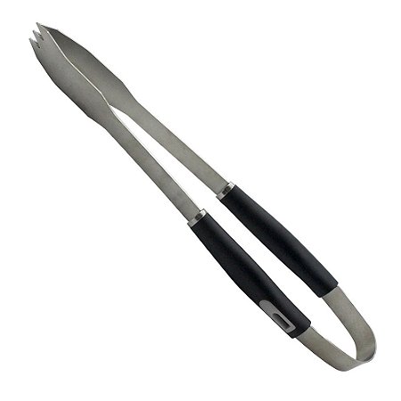 PEGADOR EASY GRILL PARA CHURRASCO EM ACO INOX COM CABO EM PLASTICO A42CM COR PRETO