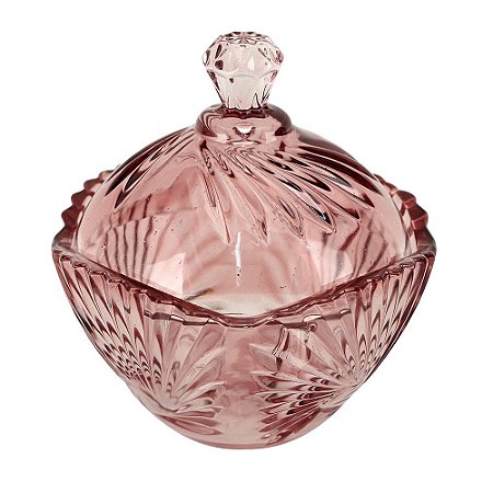 POTICHE LIRICA EM CRISTAL ECOLOGICO D11,5XA12CM COR ROSA