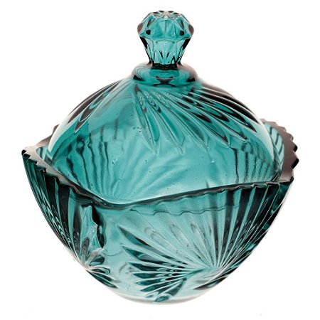 POTICHE LIRICA EM CRISTAL ECOLOGICO D11,5XA12CM COR VERDE ESMERALDA