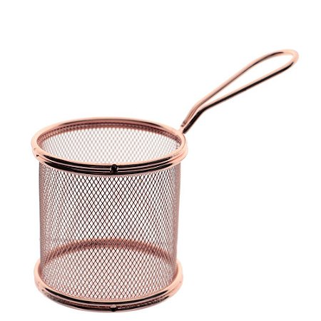 MINI CESTA REDONDA PARA ALIMENTOS EM ACO INOX D8,5XA9CM COR ROSE
