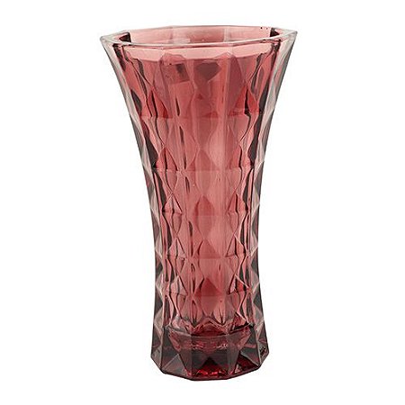 VASO AQUAMARINE EM CRISTAL ECOLOGICO D14,5XA25,5CM COR ROSA