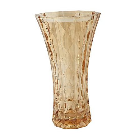 VASO AQUAMARINE EM CRISTAL ECOLOGICO D14,5XA25,5CM COR AMBAR