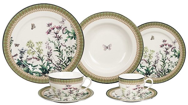 APARELHO DE JANTAR 42 PECAS SECRET GATE EM NEW BONE CHINA