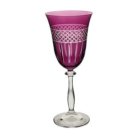 TACA VINHO TINTO ANGELA LAPIDADA CRISTAL ECOLOGIC 250ML 21CM