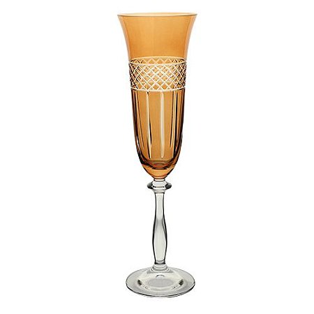 TACA CHAMPANHE ANGELA LAPIDADA CRISTAL ECOLOGICO 190ML 24CM