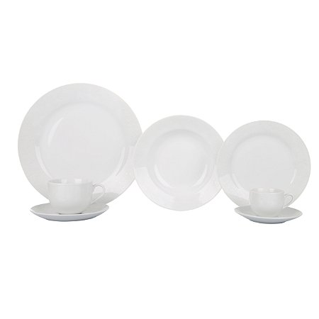 APARELHO JANTAR 42 PECAS BELVEDERE EM PORCELANA SUPER WHITE