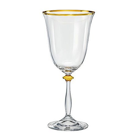 JG 6 TACAS AGUA ANGELA EM CRISTAL ECOLOGICO 350ML 22CM