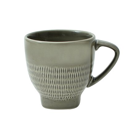 JG DE 6 CANECAS FORGE EM PORCELANA 300ML COR CINZA