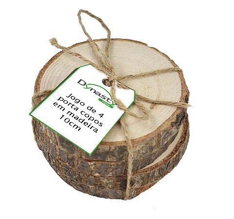 JG DE 4 PORTA COPOS EM MADEIRA D10XA4CM