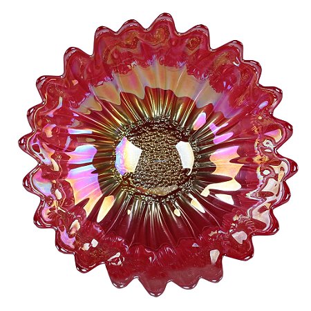 BOWL FOLHAGEM EM VIDRO D17XA6CM COR ROSA