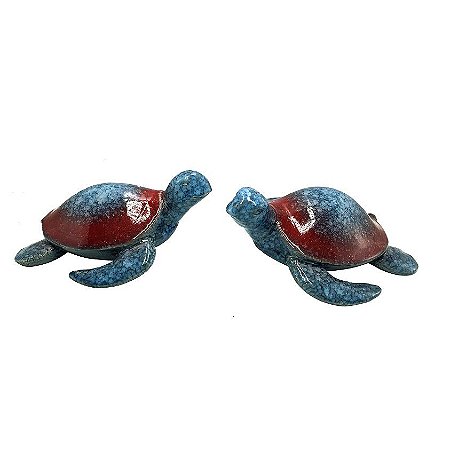 JG 2 PECAS TARTARUGAS CERAMICA 17,5X16,8X7,4/16,2X14,5X7,6CM