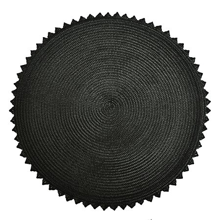 LUGAR AMERICANO REDONDO EM ALGODÃO 42CM PRETO