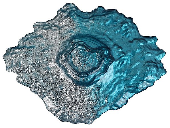 CENTRO DE MESA CORAL DEEP SEA EM VIDRO L42,5XP33,5XA10CM