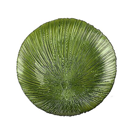 SOUSPLAT FOLHAGEM EM VIDRO D33CM COR VERDE