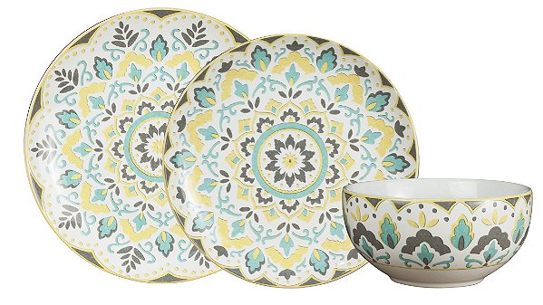 APARELHO DE JANTAR MORLAC 18 PEÇAS EM PORCELANA