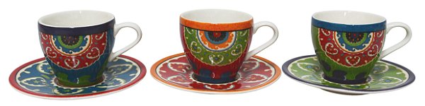 JG DE 12 PEÇAS PARA CAFÉ ROYAL SUZANI PORCELANA 90ML