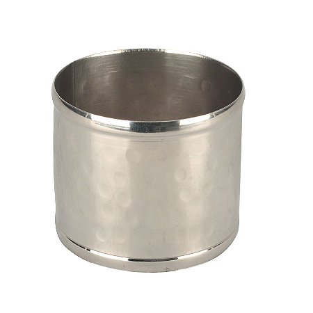 JG 6 ANEIS GUARDANAPOS MARTELADO ACO INOX 6X6CM PRATA