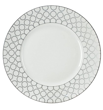 PRATO RASO CHAIN LINK EM PORCELANA 28CM