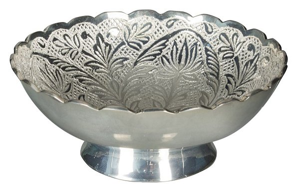 CENTRO DE MESA MANDALA EM LATÃO PRATEADO 11.5CM