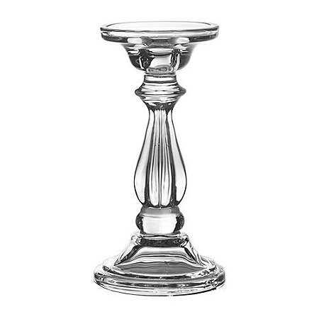 CASTIÇAL EM VIDRO D10XA19,5CM