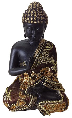 ESTATUA DECORATIVA BUDA EM RESINA 7X5X11.5CM MUDRA
