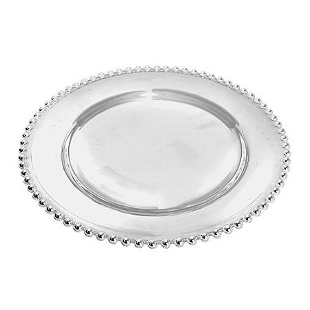SOUSPLAT BOLINHA EM CRISTAL ECOLOGICO D31,5XA3CM COR PRATA