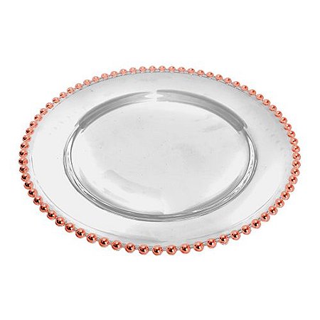 SOUSPLAT BOLINHA EM CRISTAL ECOLOGICO D31,5XA3CM COR COBRE