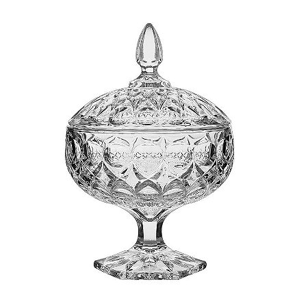 BOMBONIERE ANGELICA COM PE EM CRISTAL ECOLOGICO D16XA24CM