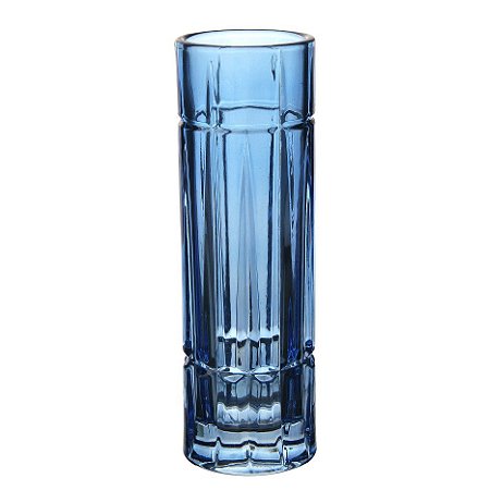 VASO SOLITARIO EM CRISTAL ECOLOGICO D6,5XA20,7CM COR AZUL
