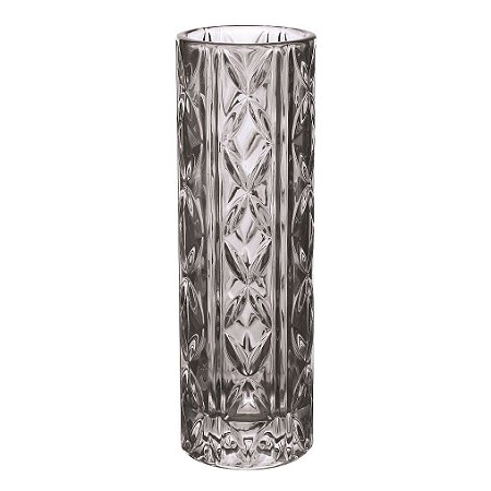 VASO SOLITARIO EM CRISTAL ECOLOGICO D6,5XA20,6CM COR FUME