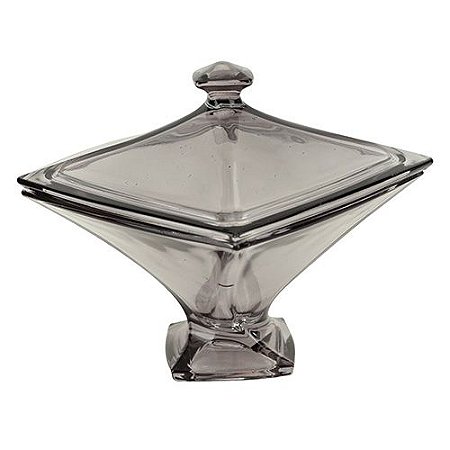 POTICHE QUADRO CRISTAL ECOLOGICO L16,5XP16,5XA16,5 COR FUME