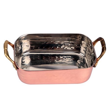 MINI BOWL MARTELADO COM ALCA EM ACO INOX L14XP9,5XA4,5CM COR COBRE