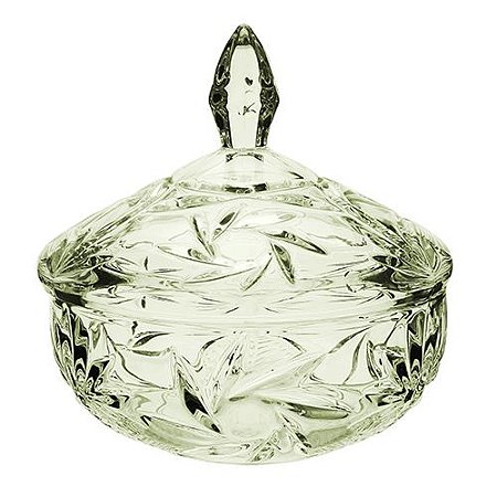 POTICHE PINWHEEL EM CRISTAL ECOLOGICO D13,5XA15CM COR VERDE