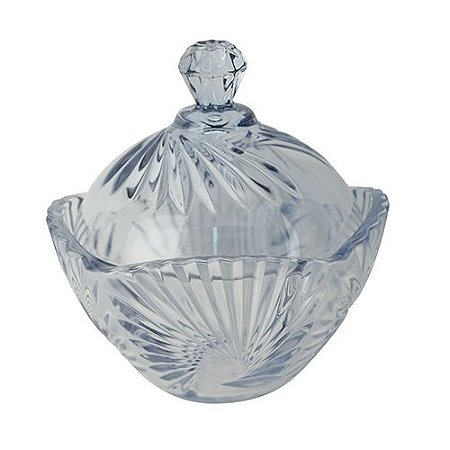 POTICHE LIRICA EM CRISTAL ECOLOGICO D11,5XA12CM COR AZUL