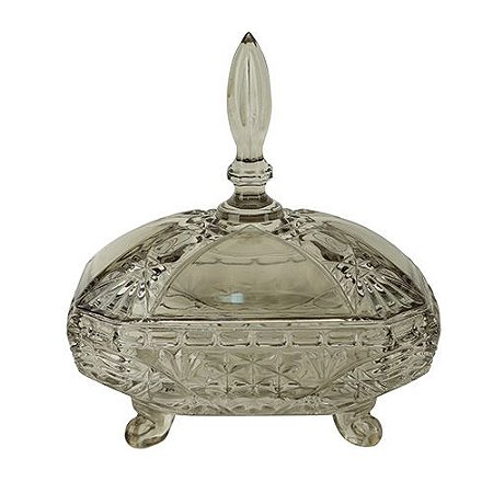 POTICHE EM CRISTAL ECOLOGICO L19XP13,5XA20CM COR VERDE