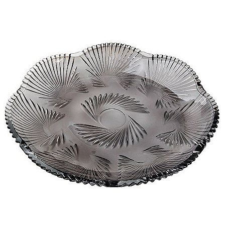 CENTRO MESA LIRICA CRISTAL ECOLOGICO 31,5X4,5CM COR FUME