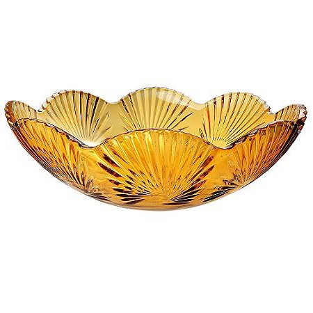 CENTRO MESA LIRICA CRISTAL ECOLOGICO 33X10,5CM COR AMBAR