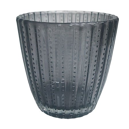 PORTA VELA AGAR EM VIDRO D7XA7,5CM COR FUME