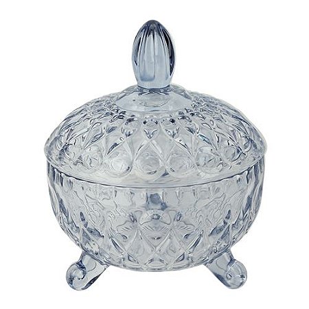 POTICHE DECORATIVO ANGELICA CRISTAL ECOLOGICO 10X12 COR AZUL