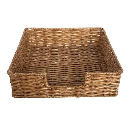 PORTA GUARDANAPO EM FIBRA SINTETICA L22XP22XA6CM COR MARROM