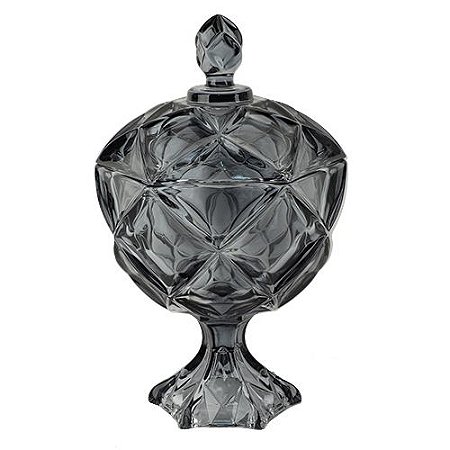 POTICHE BRUXELAS PE CRISTAL ECOLOGICO 17X27X17 AZUL ESCURO