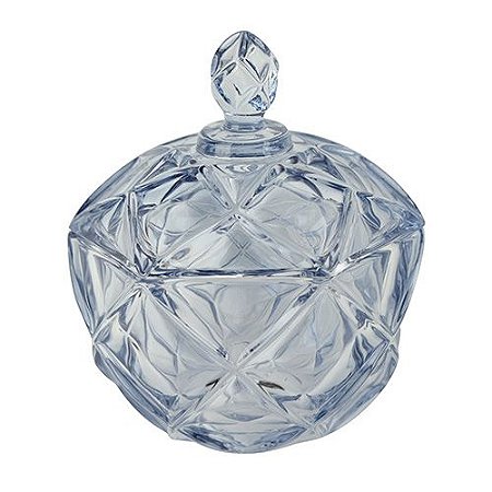 POTICHE BRUXELAS EM CRISTAL ECOLOGICO D17XA20CM COR AZUL