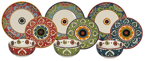 APARELHO DE JANTAR ROYAL SUZANI 18 PEÇAS EM PORCELANA