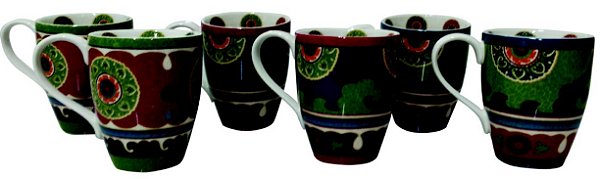 JG DE 6 CANECAS ROYAL SUZANI EM PORCELANA 300ML